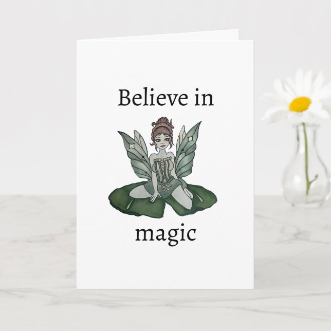 "Förändrat Lily Pond"-kort med mappad hälsning Kort (Liten växt)