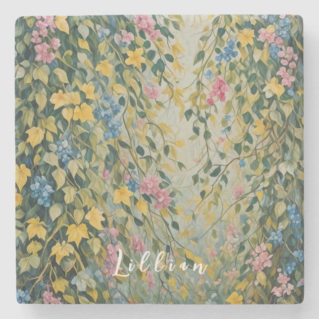 Förändrat lösenord: Pastel Secret Garden Stenunderlägg (Framsidan)