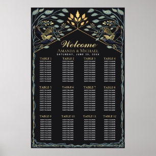 Förändrat sittdiagram för Gothic Raven Bröllop Poster