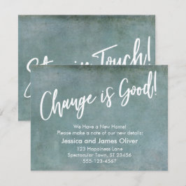 Förändring är Bra! Blått Flytta-meddelande om körn Inbjudningar