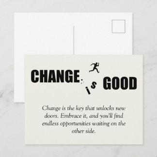 Förändring är bra Motiverande talesätt Meddelande Vykort