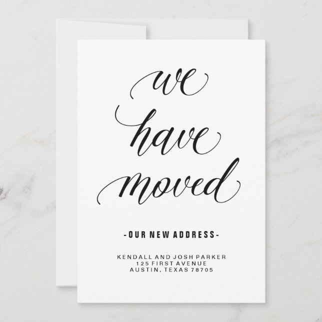 Förändring av Adress i modern kalligrafi Meddelande (Framsida)