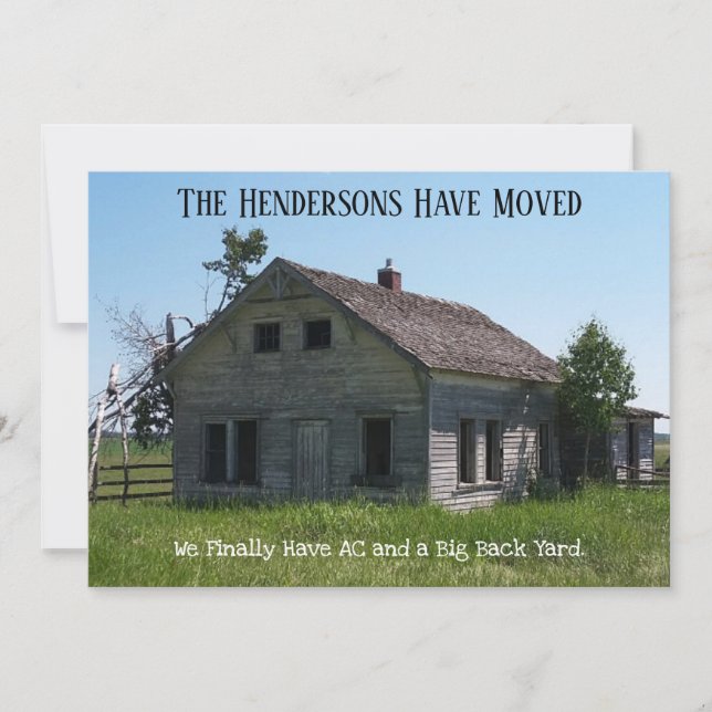 Förändring av Adress-vykort - Lustigt familjebyte  Meddelande (Framsida)