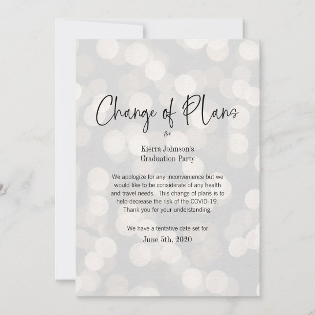 Förändring av datum affär eller personlig händelse inbjudningar (Framsida)