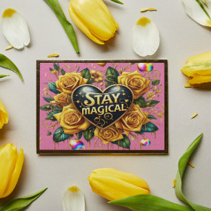 Förändring av Golden Ro och hjärta 10x8 Poster