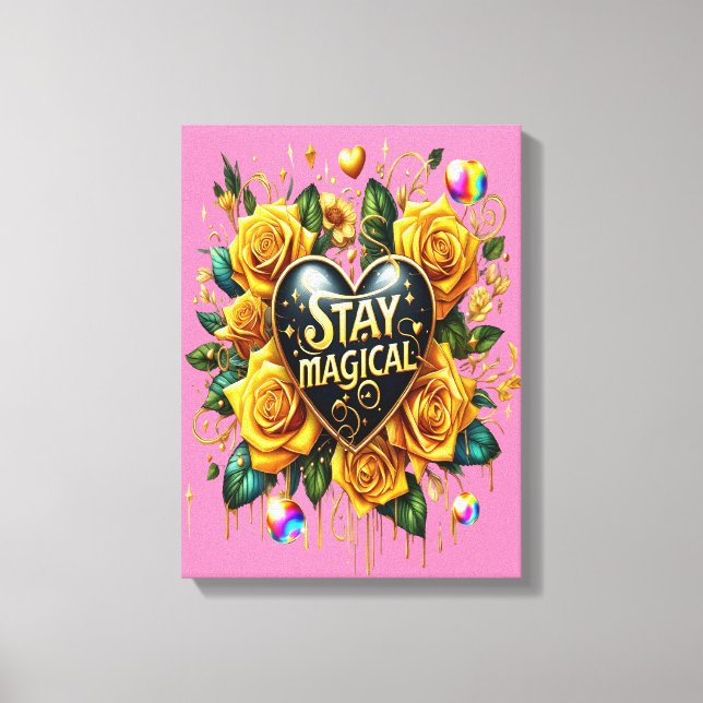 Förändring av Golden Ro och hjärta 12 x 16 Canvastryck (Framsida)