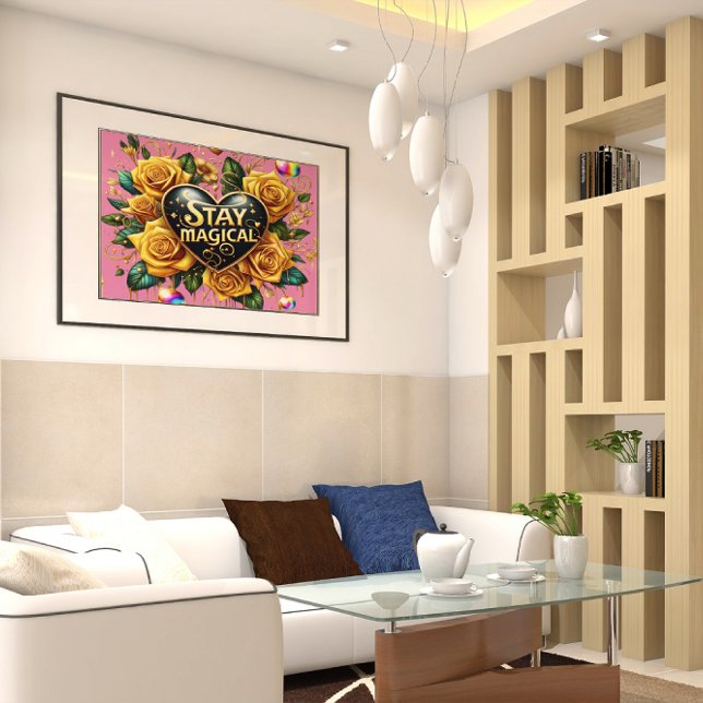 Förändring av Golden Ro och hjärta 16 x 12 Poster (Skapare uppladdad)