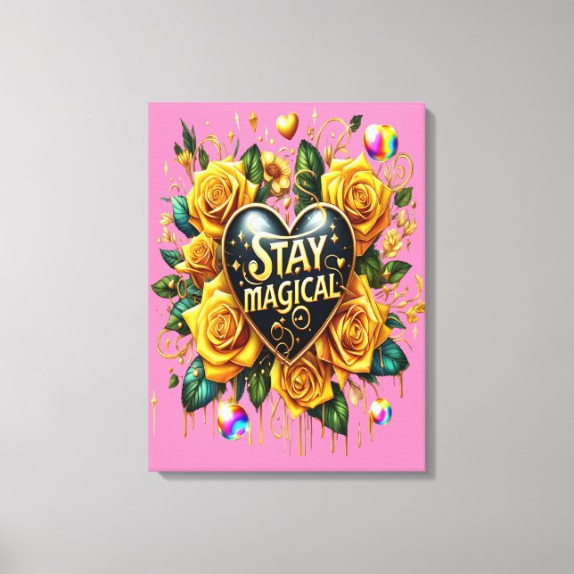 Förändring av Golden Ro och hjärta 18 x 24 Canvastryck (Framsida)