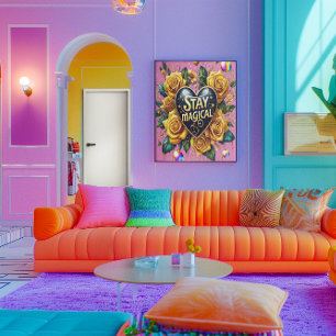 Förändring av Golden Ro och hjärta 18 x 24 Poster