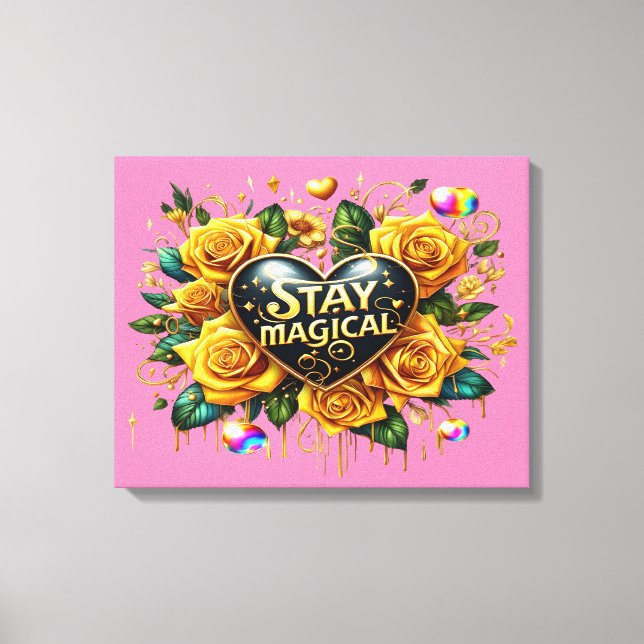 Förändring av Golden Ro och hjärta 20 x 16 Canvastryck (Framsida)