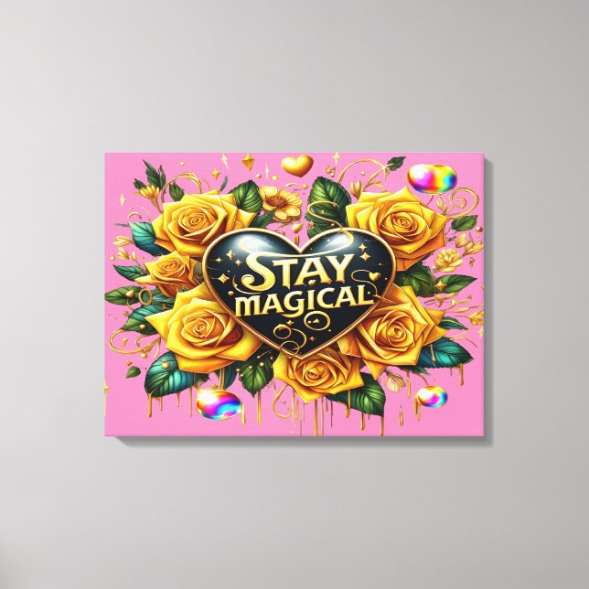 Förändring av Golden Ro och hjärta 24x18 Canvastryck (Framsida)