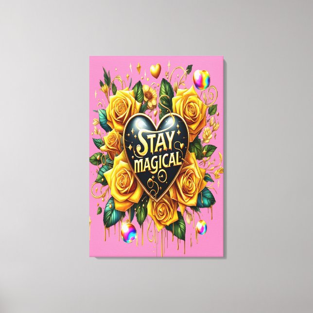 Förändring av Golden Ro och hjärta 24x36 Canvastryck (Framsida)