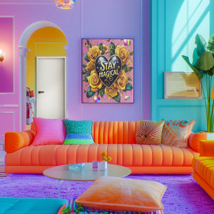 Förändring av Golden Ro och hjärta 24x36 Poster