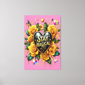 Förändring av Golden Ro och hjärta 40 x 60 Canvastryck