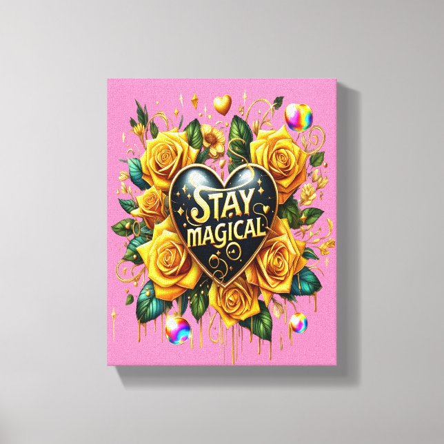 Förändring av Golden Ro och hjärta 8 x 10 Canvastryck (Framsida)