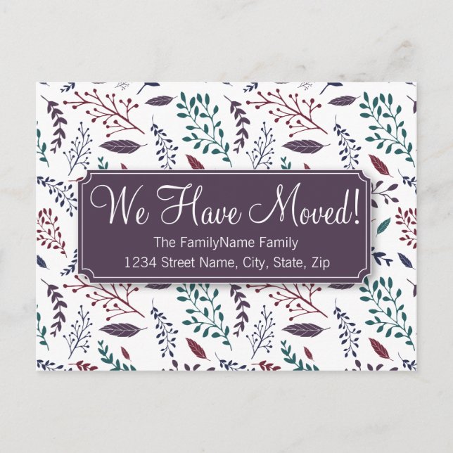 Förändring av Löv i Adress Meddelande Vykort (Framsida)