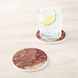 Förändring av Mandala med Guld Stars på Red Underlägg