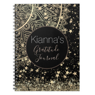Förändring av Mandala med Guld Stars Personaized Anteckningsbok