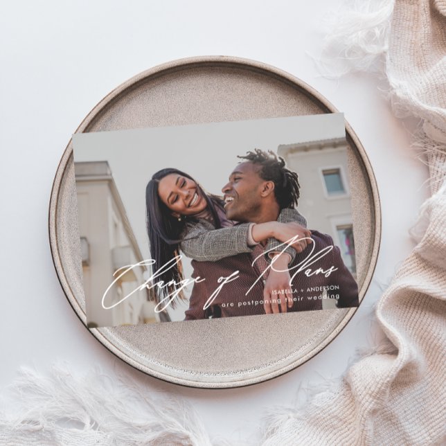 Förändring av planer med enkel Bröllop-calligrafi- Meddelande (Skapare uppladdad)