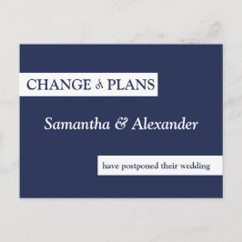 Förändring av planer Modern Minimum Navy Blue från Vykort