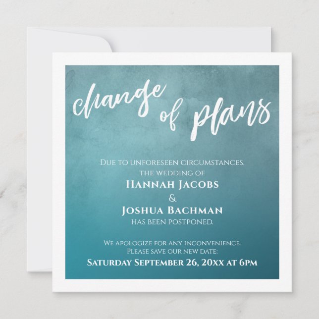 Förändring av planer som skjutits upp med Bröllop- Inbjudningar (Framsida)
