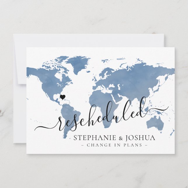 Förändring av planerna för uppskjutet resmål, bröl meddelande (Framsida)