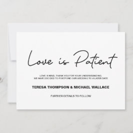 Förändring av planerna Kärlek har skjutits upp av Inbjudningar