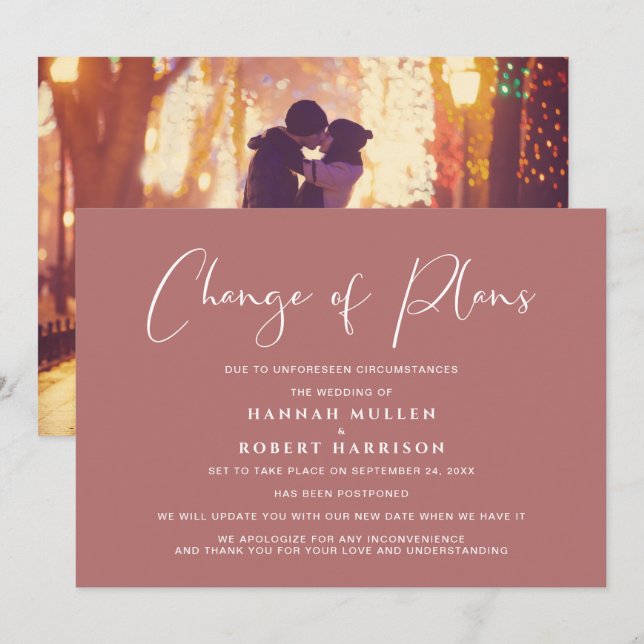 Förändring av planerna Uppställning Foto Marsala Meddelande (Fram/baksida)