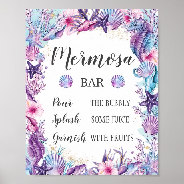 Förändring av Rosans Lila under Sea Mermosa Pub Poster (Framsidan)