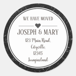 Förändring av svart marmor från adress runt klistermärke