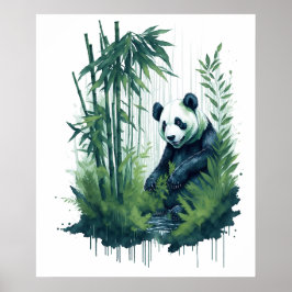 Förändring av vattenfärgsanda i en Bamboo-skog Poster