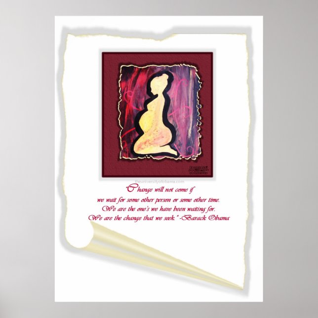 "Förändring kommer inte att kom.." Barack Obama-ci Poster (Framsidan)