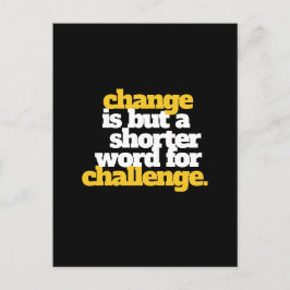 Förändring och utmaning av inspirerande Ord Vykort