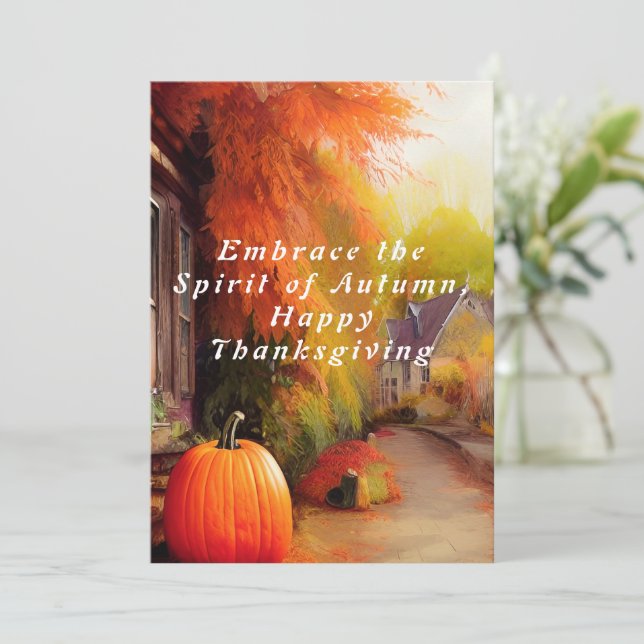 Förankra hösten Happy thanksgiving i andan Inbjudningar (Stående Fram)