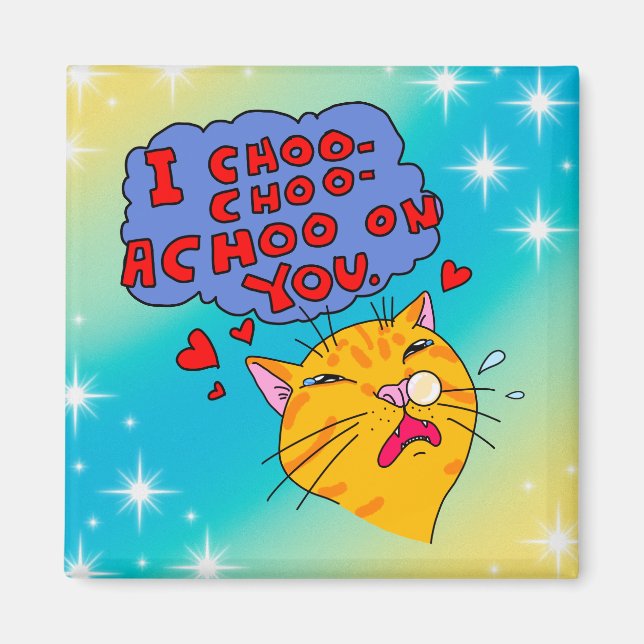 Förankra Orange Katt: Välj en bekväm text Magnet (Framsidan)