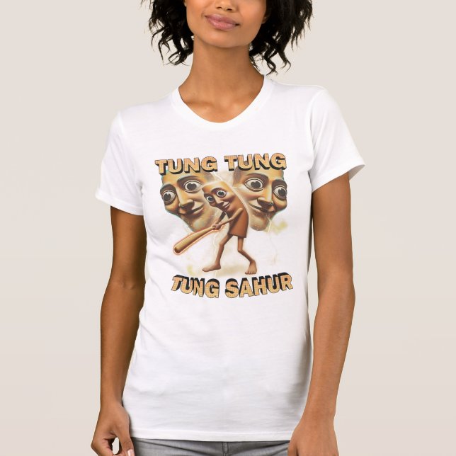 Förankra vibe: "Tung Sahur" Streetwear Graphic T Shirt (Framsida)