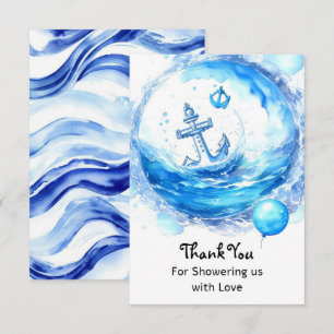 Förankrad i glädjen: Nautical Boy Baby Shower Tack Kort