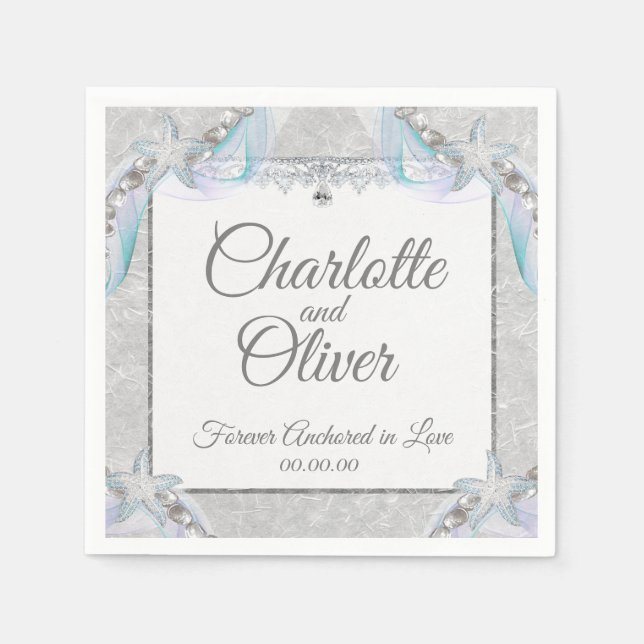 Förankrad i Kärlek Bröllop Napkin Pappersservett (Framsidan)
