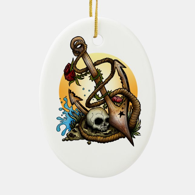 Förankrad Julgransprydnad Keramik (Baksidan)