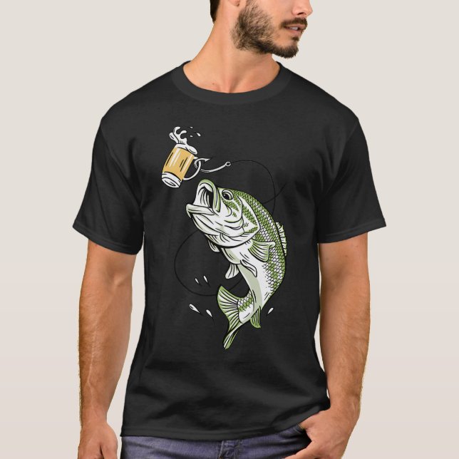 Förankrad med fenan - Röd fisk svans T Shirt (Framsida)