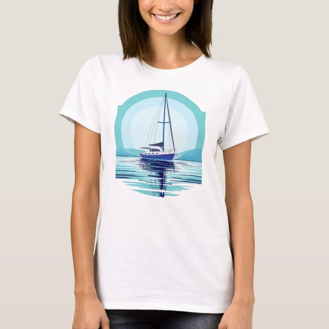 Förankrad segelbåt t shirt (Framsida)