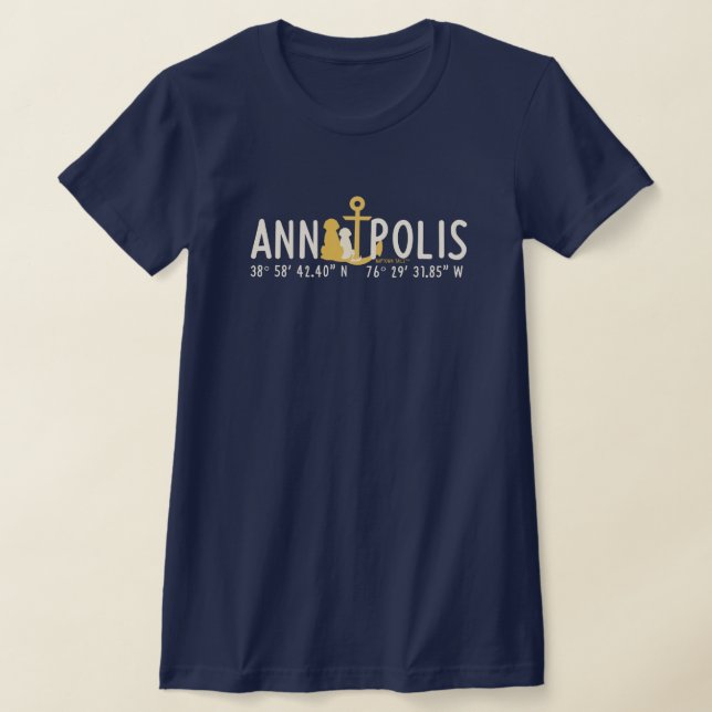 Förankrade kvinnor i Annapolis flotta T-Shirt (Laydown)