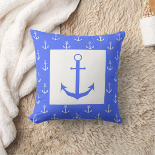 Förankrar på väg Pillow (blå) Kudde