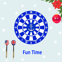 Förankring på Blue and White Dart Board Darttavla