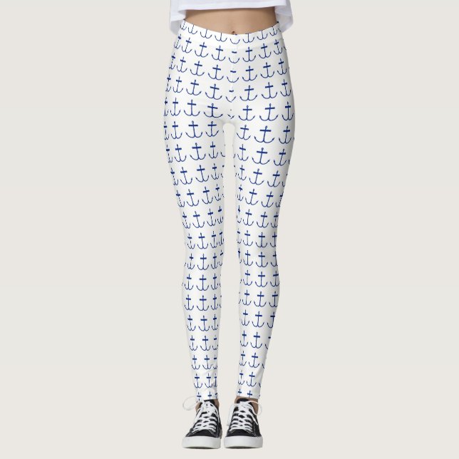 Förankringar på väg (Mörk Print) Leggings (Framsida)