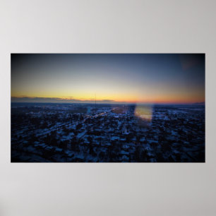 Forar för vintersolnedgångcederträ poster