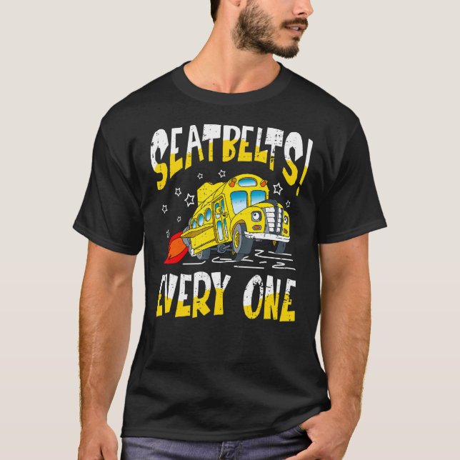 Förarbilsbälten i Magic School Buss Rocket Buss nå T Shirt (Framsida)