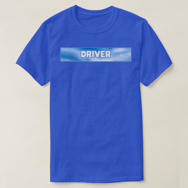 Förarblå solnedgångsetikett t shirt (Design framsida)