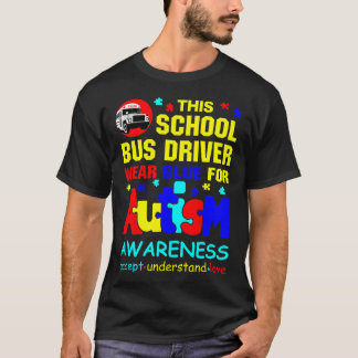 Förarblått för Autism i Buss T Shirt