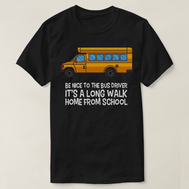 Förare av buss som kör en skola i buss t shirt (Design framsida)
